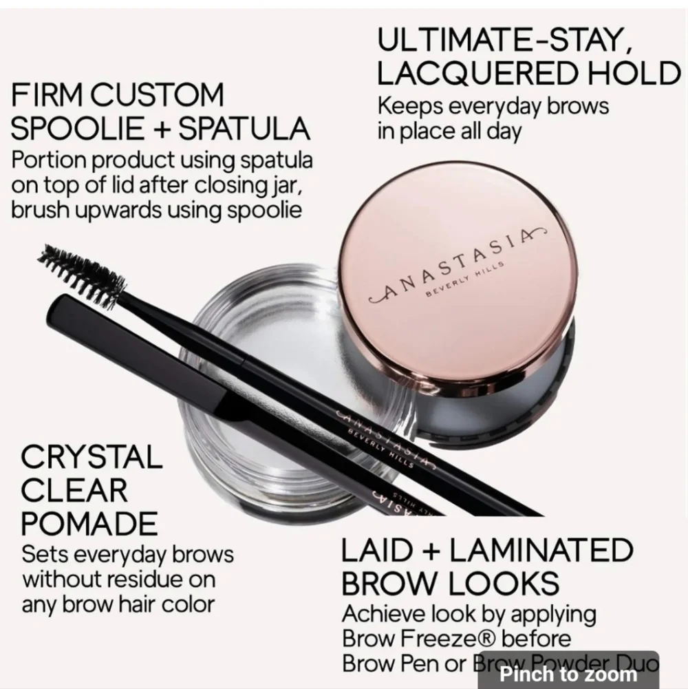 Anastasia brow freeze brow‎ styling wax & dual end brow styling wax applicator